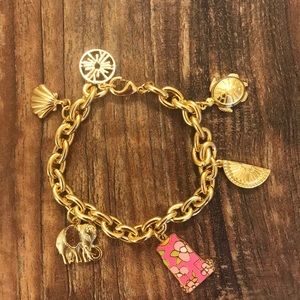 Gold Lilly Pulitzer Charm Bracelet
